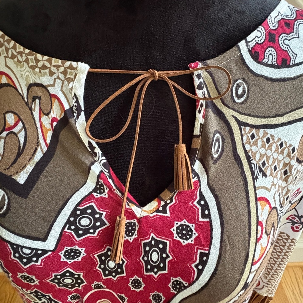 Chico's Multicolor Patterned Poncho - image 4